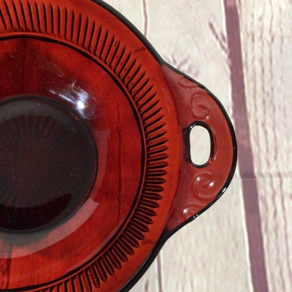 Vintage Anchor Hocking Ruby Red Glass Coronation Pattern 7 Piece Bowl Set - Picture 13 of 15